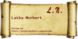 Latka Norbert névjegykártya
